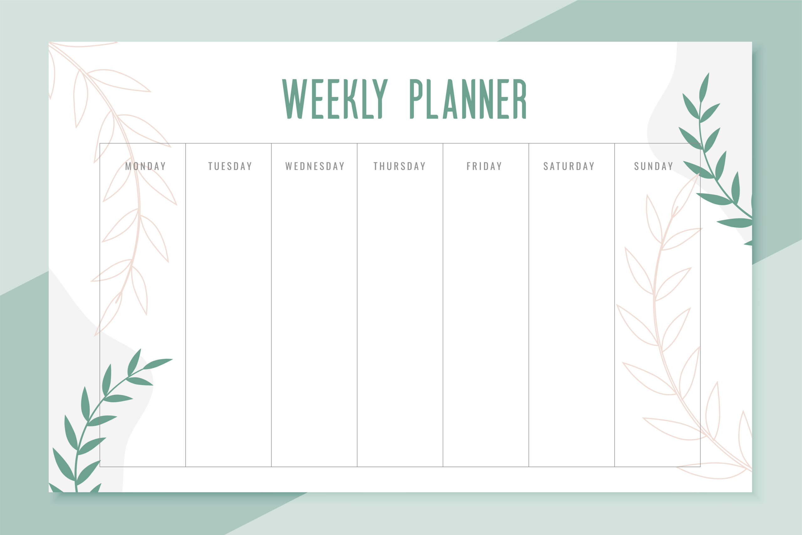 weekly planner todo list organizer template design